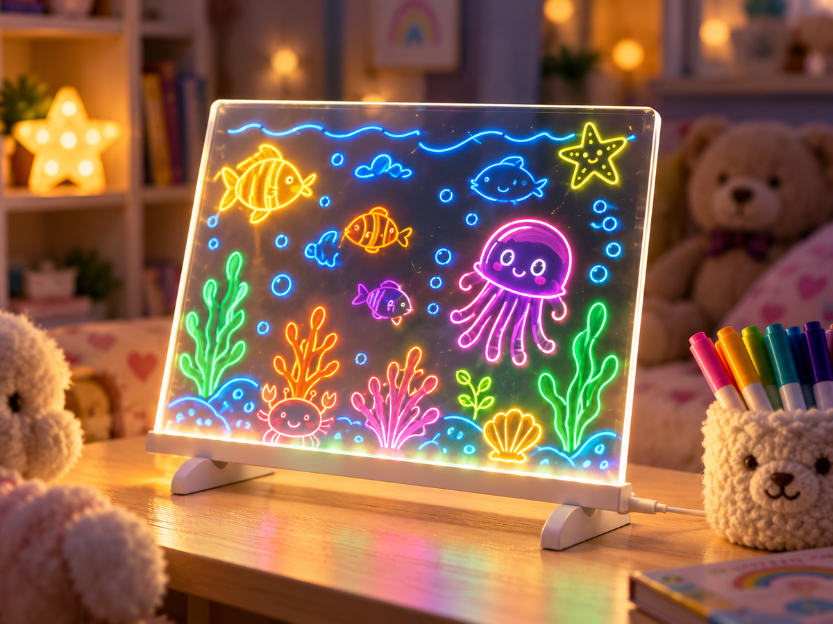 LED Işıklı Yazı ve Çizim Panosu 20x20 Cm
